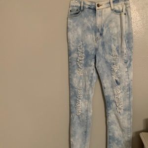 Ripped High Waisted Skinny Jeans